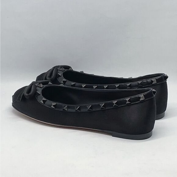 Valentino Garavani Rockstud Satin Ballerina Flats size 36.5 - Picture 4 of 14